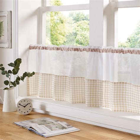 MRTREES Kitchen Tier <strong>Curtains</strong>, Leaves Embroidered Sheer <strong>Curtain</strong> Tiers White, Short Sheer <strong>Cafe Curtains</strong> Rod Pocket Small Voile Half Window Treatment (2 Panels, 30x24 Inches, White Wheat Spike) Polyester. . Cafe curtains amazon